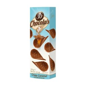Box 36 chocola's Caramel Sea Salt Fine milk Chocolate Curls